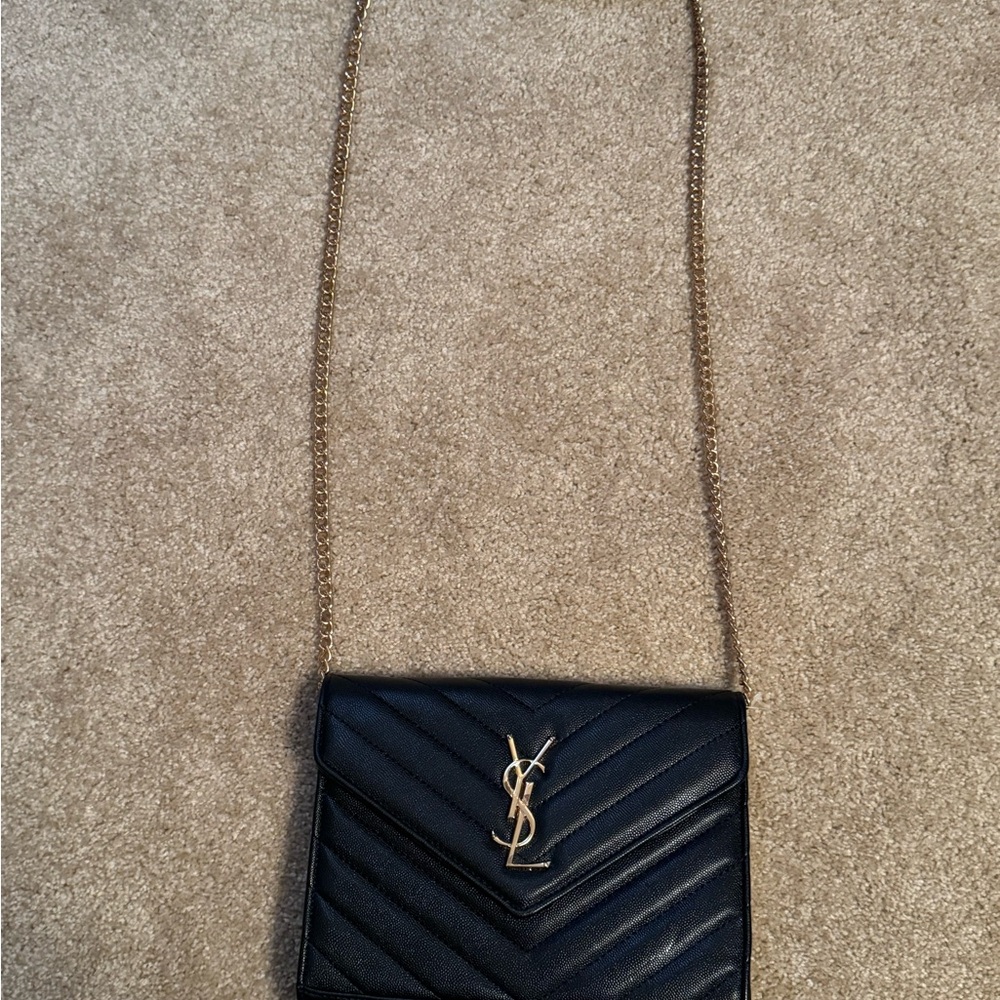 Yves Saint Laurent Black Quilted Chain Bag